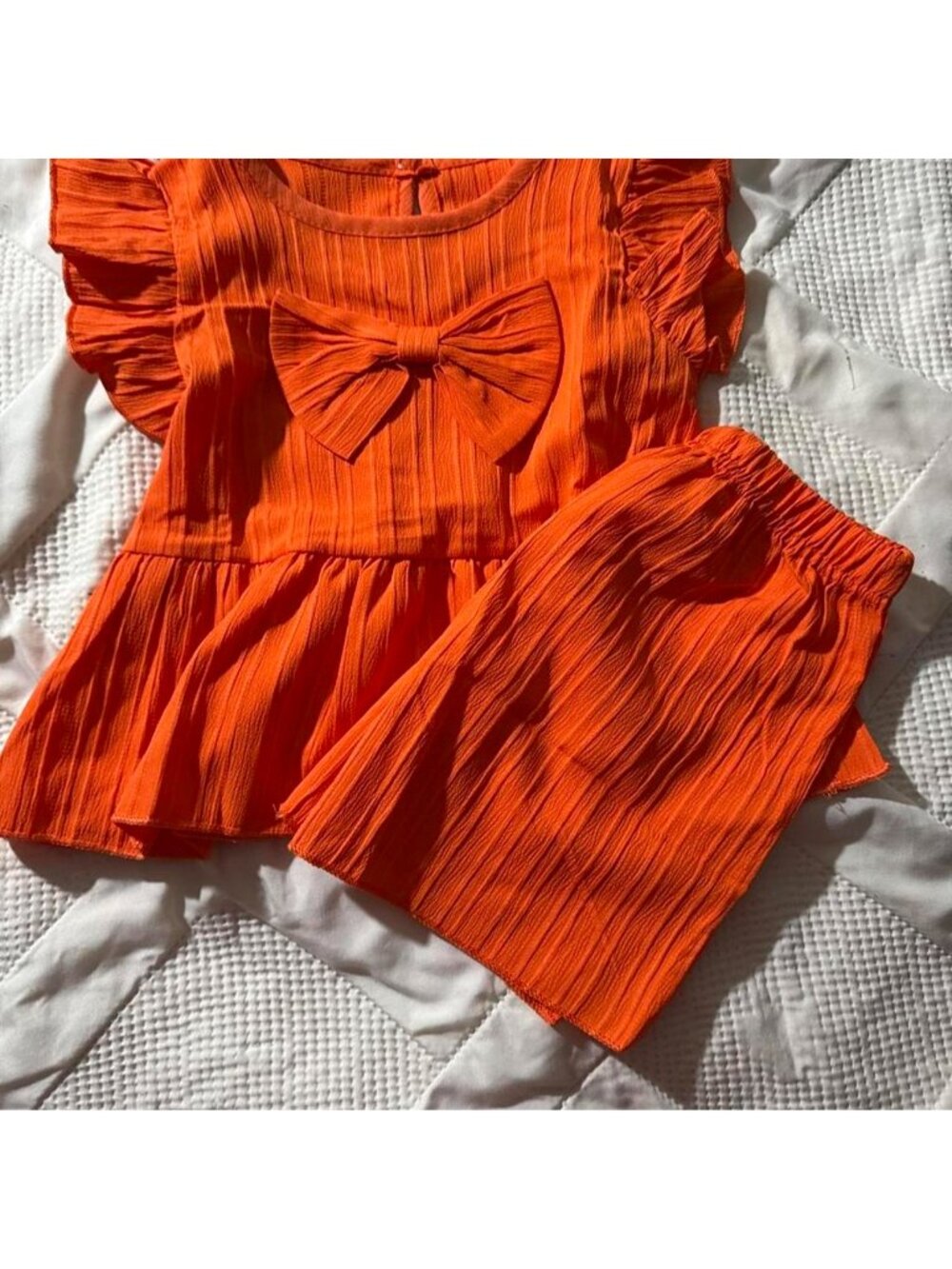 Cutest bright orange 2-piece toddler girl outfit